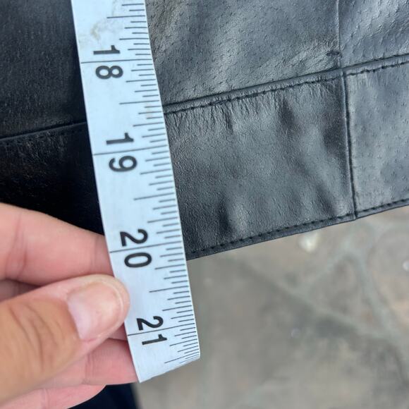 Vintage Leather Y2K Moto Biker Vest Grunge 90s Top Full Zip Medium Layering - Picture 11 of 12